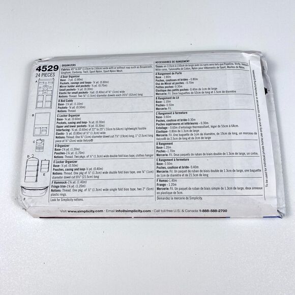 Simplicity 4529 Home Decorating Simply Teen Organizers Sewing Patterns UNCUT FF - Picture 7 of 9